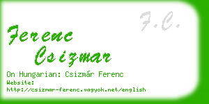 ferenc csizmar business card